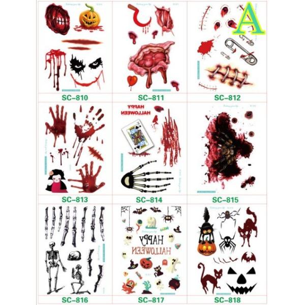 ハロウィン   傷跡シール   スクラッチタトゥシール　　パーティー　クリスマスにも   ポイント消化送料無料200円