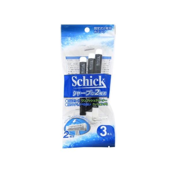 schick Schick 男性用使い捨て カミソリ 3本入 固定式 2枚刃