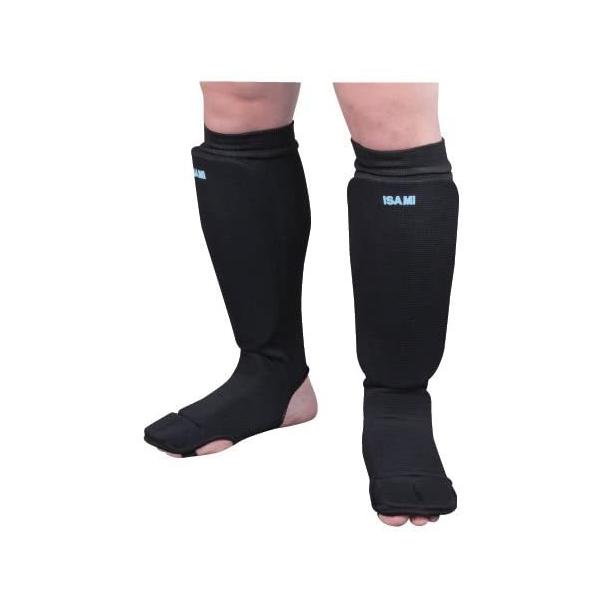 フルコンタクト空手での大定番足サポーター様々な道場で使用されています。つま先のケガ防止！指先までカバーするスネサポーター足の指先までカバーします。足の動きに対応する為、スネと甲で分割して動きやすさを確保しています。蹴りの際に力の入る指先も分...