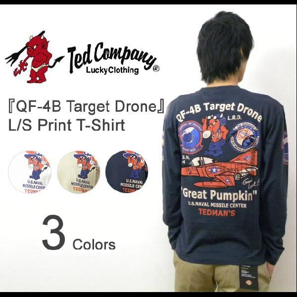 TEDMAN'S（テッドマン） 『QF-4B Target Drone』 ミリタリープリント 長袖Tシャツ 戦闘機 アメカジ ロンT 海軍 NAVY  エフ商会 TED 【TDLS-271】【TDLS271】