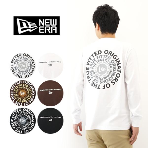 New Era ニューエラ 長袖 コットン Tシャツ Circle OOTTF ロンT メンズ レディース 綿100% バックプリント ロゴ おしゃれ 白 黒 15129369・15129370・15129371