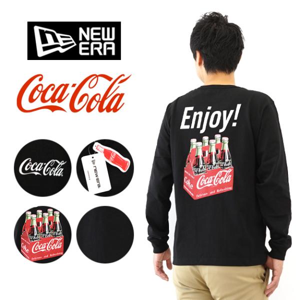 New Era ニューエラ 長袖 Tシャツ コカ・コーラ コラボ ウォッシュド コットン ロンT メンズ レディース 綿100% バックプリント おしゃれ 人気 黒 15154970