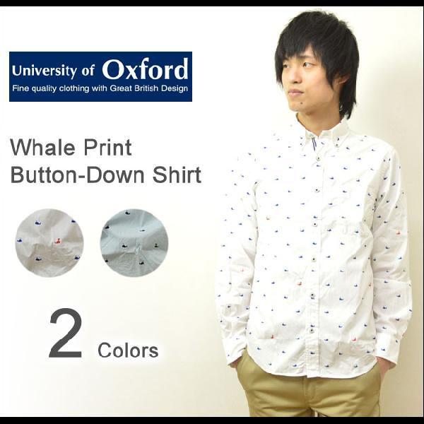 University Of Oxford ユニバーシティオブオックスフォード オックスフォード素材 クジラプリント ボタンダウンシャツ 長袖 総柄 シャツ 0701 Jeansbug 通販 Yahoo ショッピング