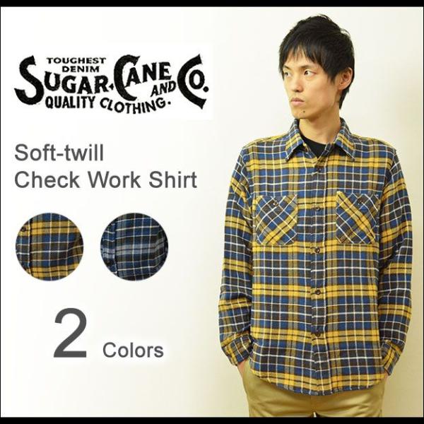新品未使用 SUGAR CANE フランネル ツイル チェック ワークシャツ L SUGAR CANE シュガーケーン 長袖 ワークシャツ ツイルチェック