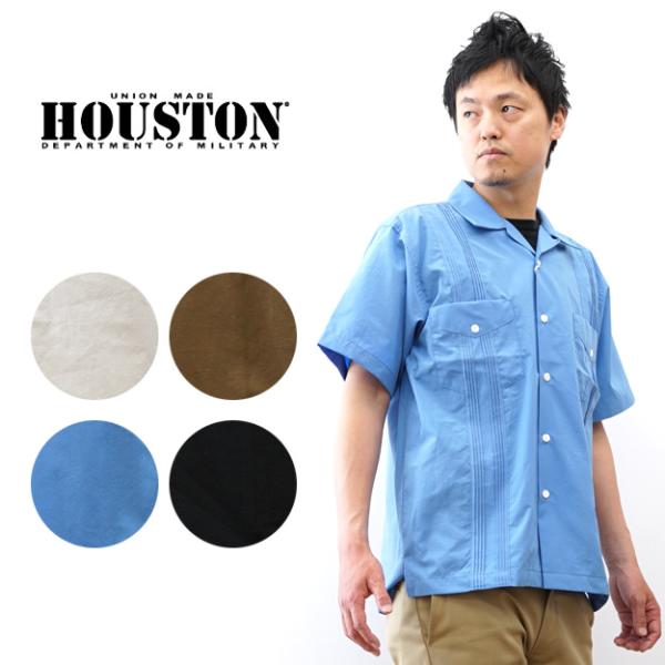 HOUSTON ヒューストン キューバシャツ 半袖 メンズ オープンカラー 開襟シャツ ブロードシャツ 軽量 高耐久 春 夏 夏シャツ アメカジ ストリート 41305