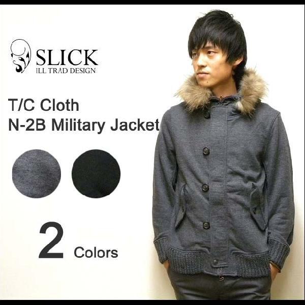 SLICK（スリック） TCクロス裏毛素材 リアルファー付き N-2B