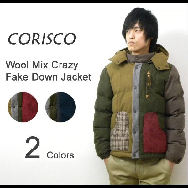 CORISCO CORISCO（コリスコ） 異素材クレイジー使い フード付き 中綿 