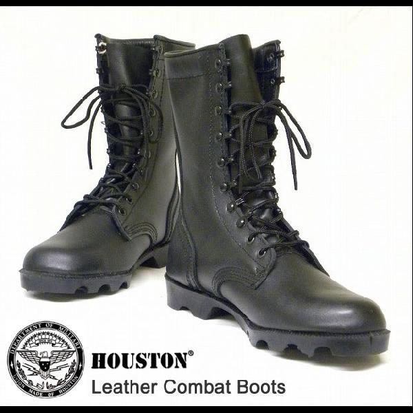 HOUSTON（ヒューストン） 本革レザー 10ホールコンバットブーツ 革靴