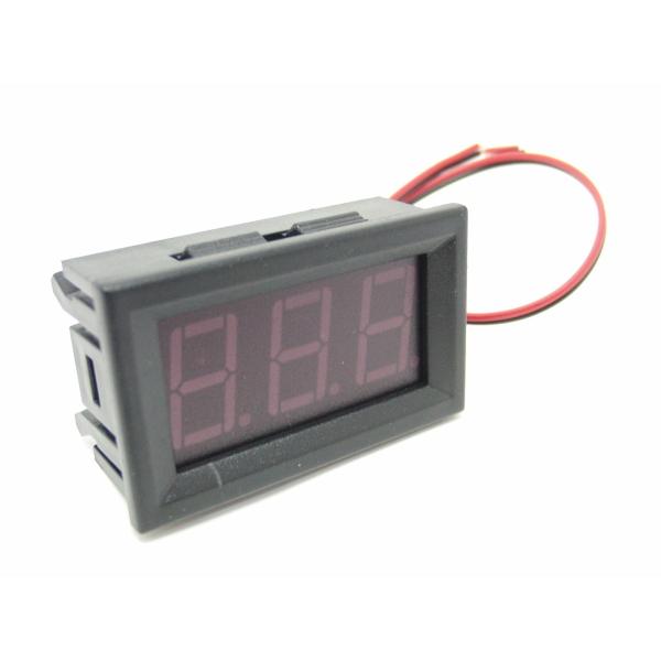 かおっぺ 超小型2線式LEDデジタル電圧計 3桁表示 DC4.5~15V 赤色 オートレンジ