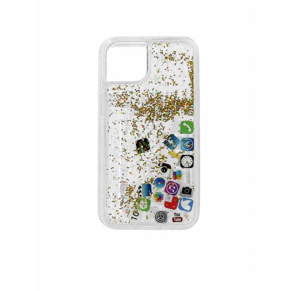 iPhone 13用 透明 流砂ラメスマホケース