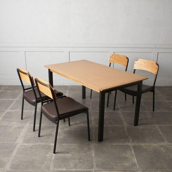 IZ55703F★5点セット ウニコ HOXTON ダイニングセット 木製 ダイニングチェア ダイニングテーブル 椅子 インダストリアル unico  ホクストン :1455703:Rocca - 通販 - Yahoo!ショッピング