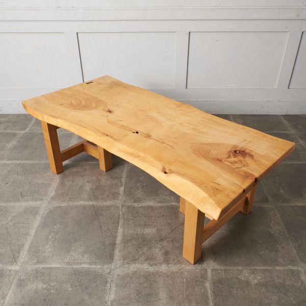 IZN栃 一枚板 無垢材 天然木 サイドテーブル 座卓 座敷机