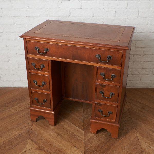 IZ62909F☆鍵付 英国 クラシック 両袖 デスク イチイ YEW 書斎 机 勉強  