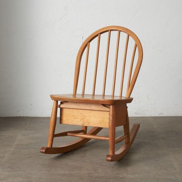 IZFレア ercol フープバック ナーシングチェア 引き出し 収納