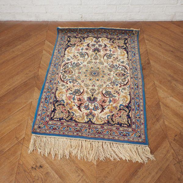 ペルシャ絨毯 205x135 手織り 美術品 草木染 ハマダン産クリーニング済み