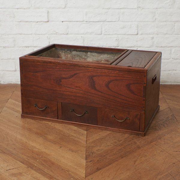 火鉢 囲炉裏 座卓 引出し付き ローテーブル 和家具