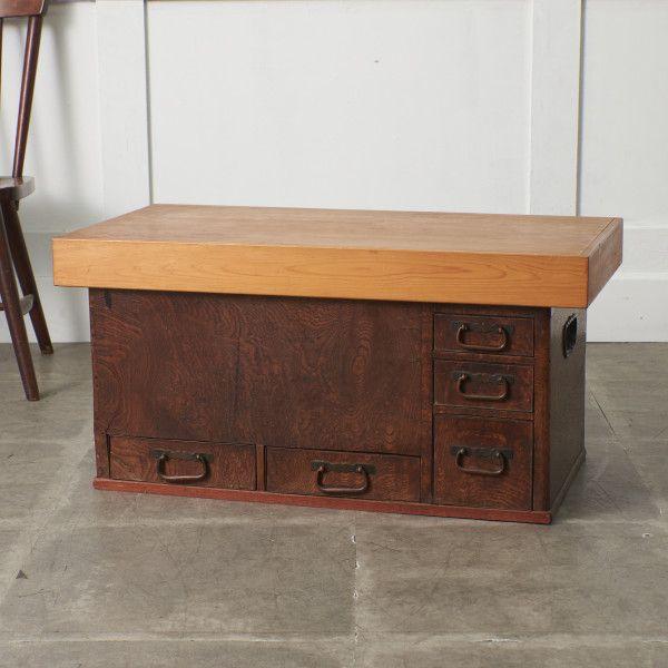 IZ90470N☆欅 関東長火鉢 囲炉裏 引出し 民芸 茶道具 火道具 古民家 座