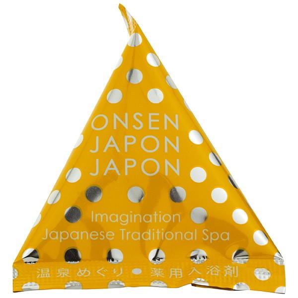 温泉天国の日本、湯めぐりの旅へと誘うオンセン ジャポン ジャポン。様々な香りと湯色でちょっぴり懐かしいような情緒を楽しむバスタイムへご案内・・・。[効能]疲労回復、神経痛、腰痛、冷え症、肩のこり[イエロー（竜神の湯）]清楚に咲くやさしい野花...