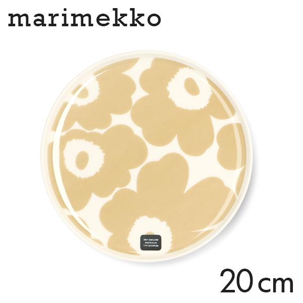 『並行輸入品』Marimekko マリメッコ Unikko ウニッコ お皿 プレート 20cm ホワイト×ベージュ 食器 お皿 皿 北欧 北欧食器 食卓 キッチン