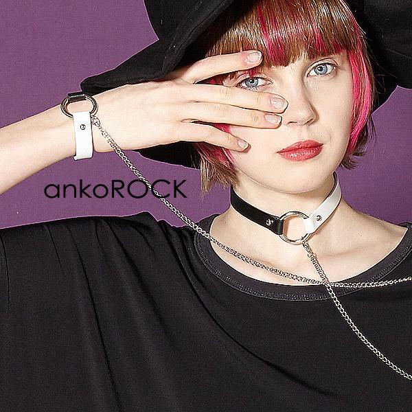Ankorock アンコロック アクセサリー メンズ チョーカー レディース オールシーズン ユニセックス グッズ レザー 革 ロングチェーン 白 Arg6100 Ankorock 通販 Yahoo ショッピング