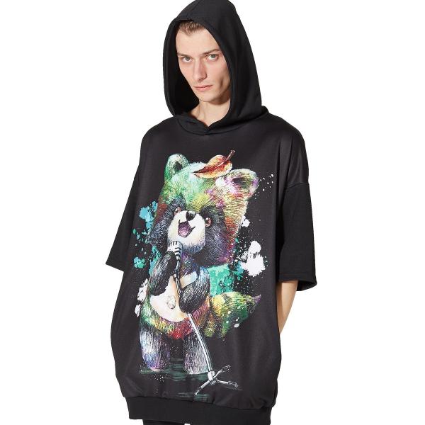 Ankorock アンコロック ビッグ Tシャツ メンズ カットソー レディース ユニセックス 半袖 ビッグシルエット 黒 プリント たぬき タヌキ Buyee 日本代购平台 产品购物网站大全 Buyee一站式代购 Bot Online