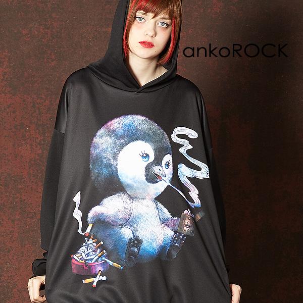 Ankorock アンコロック パーカー メンズ プルオーバー レディース ユニセックス 服 ブランド 長袖 ロング丈 プリント 動物柄 大きいサイズ ビッグシルエット Art7914 Ankorock 通販 Yahoo ショッピング