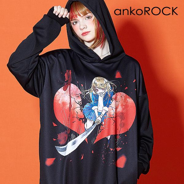 Ankorock アンコロック パーカー メンズ プルオーバー レディース ユニセックス ブランド 長袖 総柄 女の子 ビッグシルエット オーバーサイズ 大きいサイズ Art7942 Ankorock 通販 Yahoo ショッピング