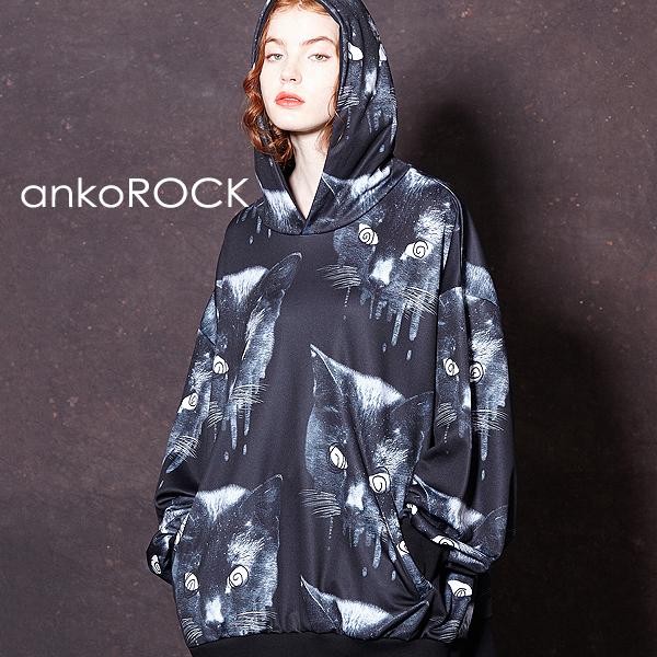 安い売り 服 大きいサイズ ロングスリーブ レディース ユニセックス モノクローム黒猫 メンズ ブランド パーカー トップス アンコロック ゆったり Ankorock Fzasf 正規公式店 Europub Co Uk