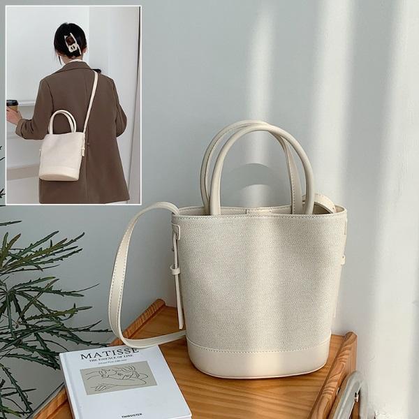 ショルダーバッグ トート キャンバス フェイクレザー ななめ掛け 斜め