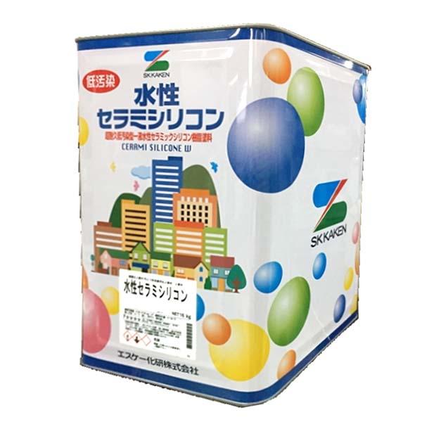 水性弾性セラミシリコン ツヤあり 16kg 淡彩色 白 外壁塗料 エスケー SK
