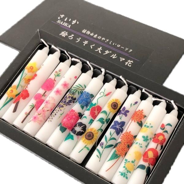 5箱セット 植物ろうそく「さいか（SAIKA）」大ダルマ花（12本入） 株式会社アシベ工芸 AT219