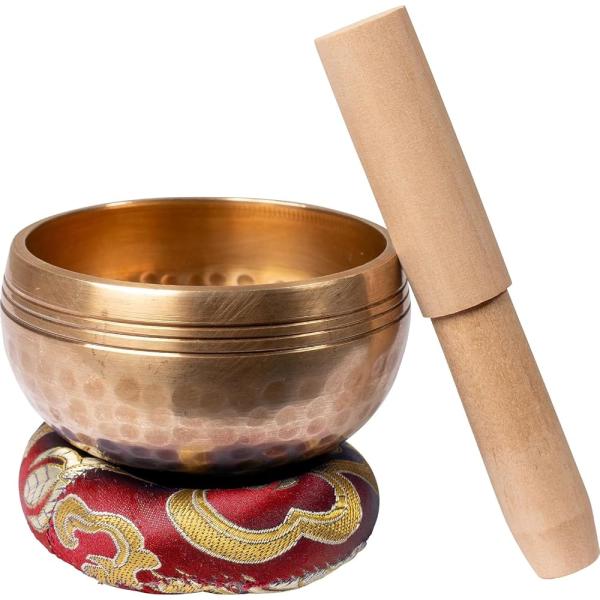シンギングボウル 青銅製 8cm 台座・スティック・麻袋セット ヨガ 瞑想 DANNY LIB