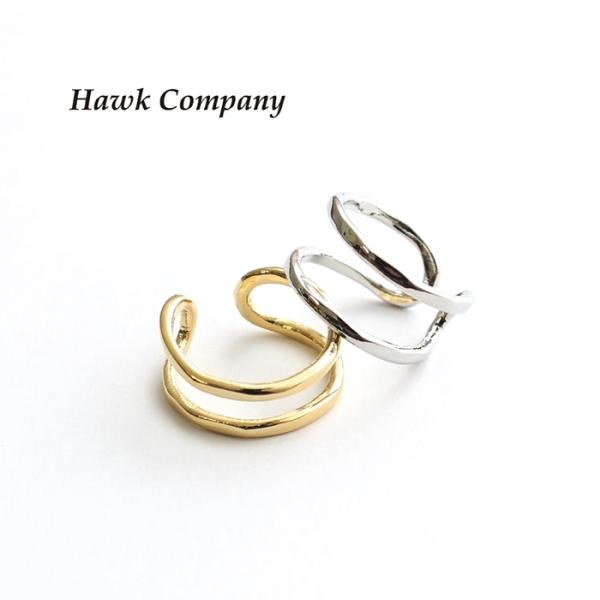 Hawk Company ホークカンパニー リング 指輪 メンズ レディース ブランド 日本製 カジュアルリング 真鍮製 ダブルラインリング 二連 アクセサリー (12-7709)