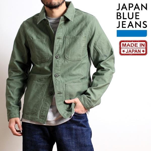 ジャパンブルージーンズ JAPAN BLUE JEANS ミリタリー バックサテン モダン カバーオール 日本製 メンズ ブランド アウター  ジャケット (62-jjk1030m31)