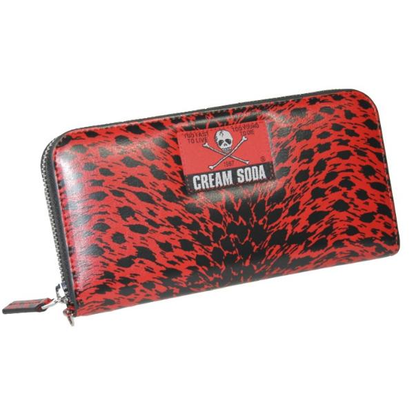 クリームソーダ（CREAM SODA） CSラウンドファスナーウォレット レッド