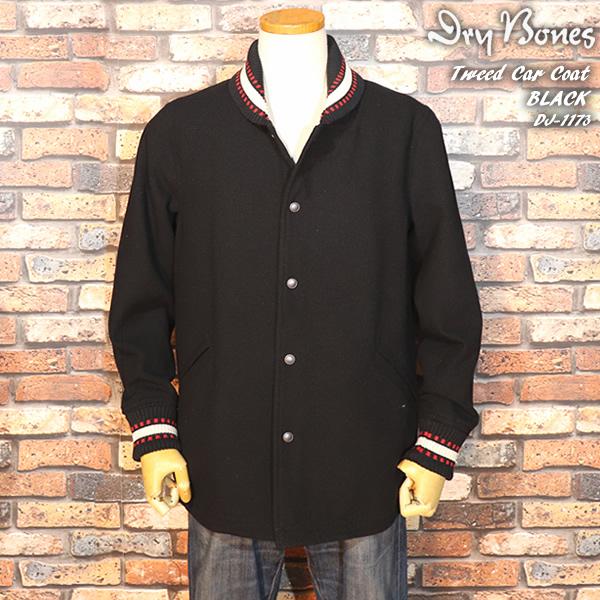 DRY BONES ドライボーンズ Tweed Car Coat ツイードカーコート BLACK  