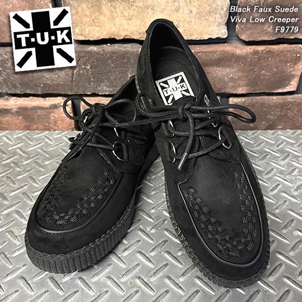 T.U.K T.U.K. ティーユーケー Black Faux Suede Viva Low Creeper