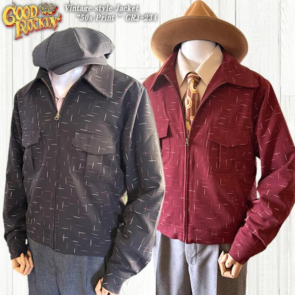●ご予約受付中● GOOD ROCKIN’ グッドロッキン Vintage style Jacket ヴィンテージスタイルジャケット “50s Print ” GRJ-234 ロカビリー カスリプリント