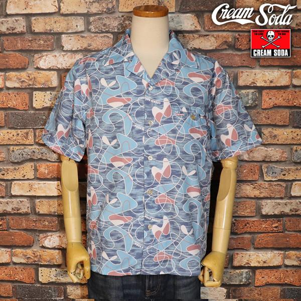 ★希少美品★CREAM SODA クリームソーダ キドニーシェイプシャツ クリームソーダ（CREAM SODA） CSキドニーシェイプシャツBLUE PD23SH