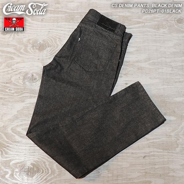 クリームソーダ（CREAM SODA） CS DENIM PANTS BLACK DENIM (ブラック