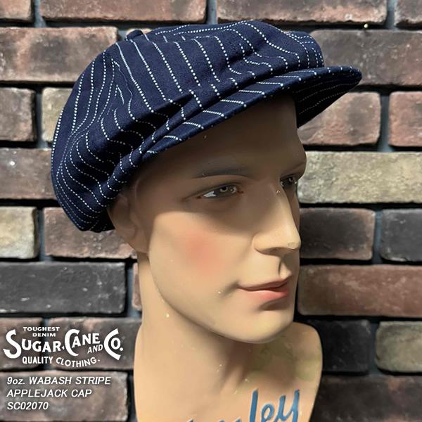 SUGAR CANE シュガーケーン 9oz. WABASH STRIPE APPLEJACK CAP