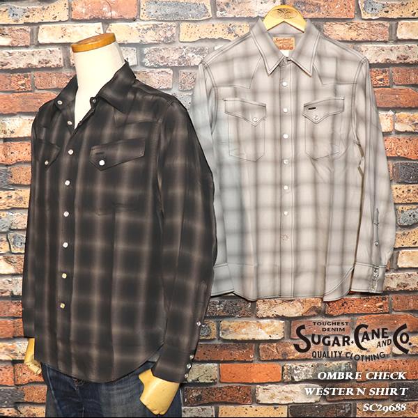 SUGAR CANE シュガーケーン OMBRE CHECK WESTERN SHIRT オンブレ