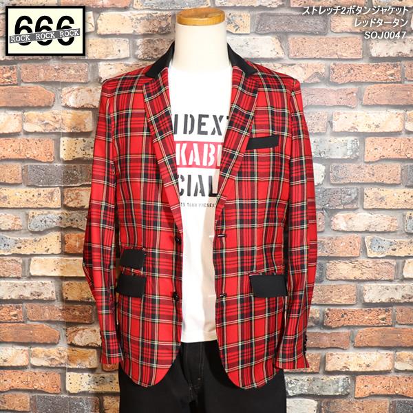 666 ストレッチ2ボタンジャケット ストレッチ2ボタンジャケット｜『666』パンクロックファッション
