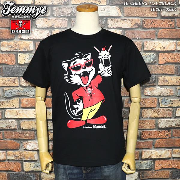 ●送料無料● TEMMYE ティミー by CREAM SODA クリームソーダ TE CHEERS TシャツBLACK TE26T-02BK