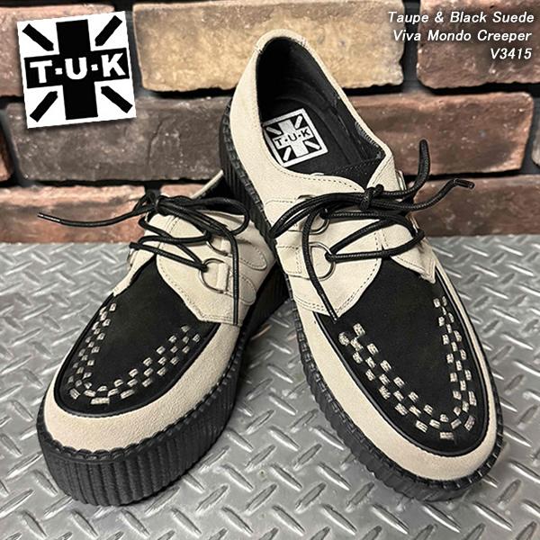 T.U.K T.U.K. ティーユーケー Taupe & Black Suede Viva Mondo Creeper