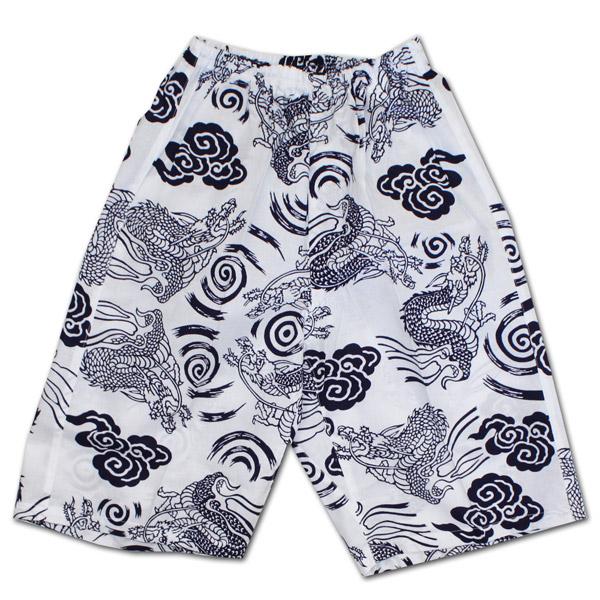 本染 てぬぐいパンツ 龍 白/紺 小〜大(大人用) : 総合通販のロコ
