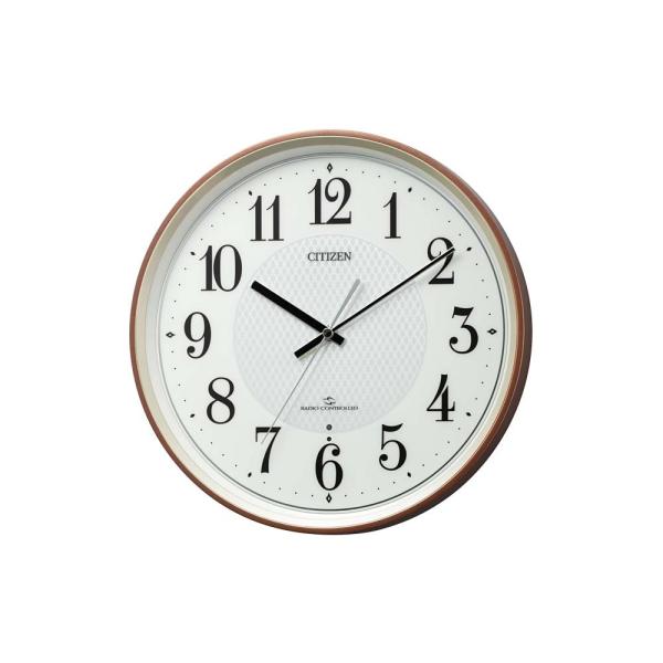 シチズン 掛け時計 4MY861-006 茶メタリック色光沢仕上（白） CITIZEN（シチズン） リズム RHYTHM CITIZEN 電波 壁掛け時計 4MY861