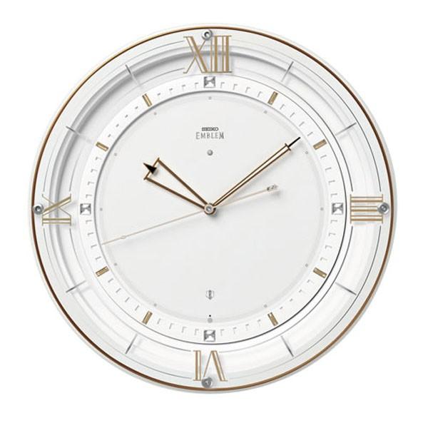 即購入⭕️ セイコー エンブレム 電波時計 壁掛け時計 HS556W 連続秒針 SEIKO（セイコー） エンブレム 電波時計 壁掛け時計 HS556W 連続秒針