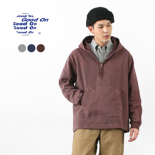 Good On グッドオン ラフハーフジップ プルオーバー フードスウェット パーカー メンズ アメリカ製生地 日本製 Rococo メンズ ファッション 通販 Paypayモール
