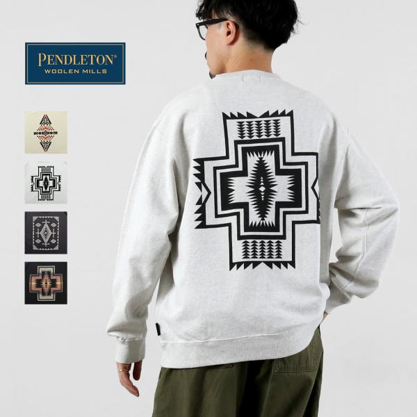 【Safari×PENDLETON/美品】 バックプリントスウェットガウン PENDLETON（ペンドルトン） バックプリント スウェット / プルオーバー